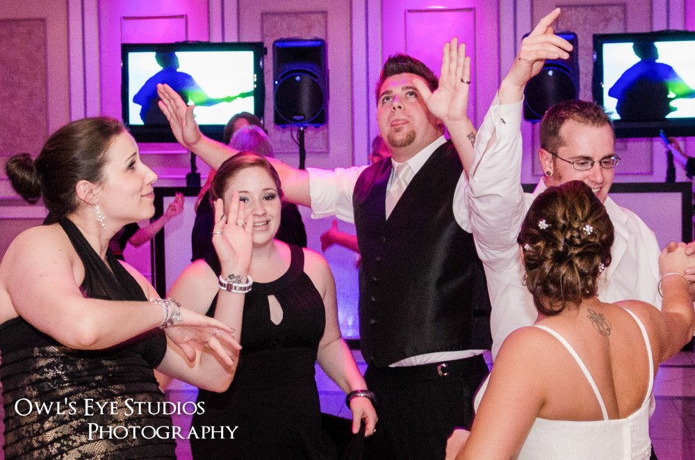 Hudson Valley Wedding DJ Bri Swatek Dance Party TVs Villa Borghese Owl's Eye Studios CGST